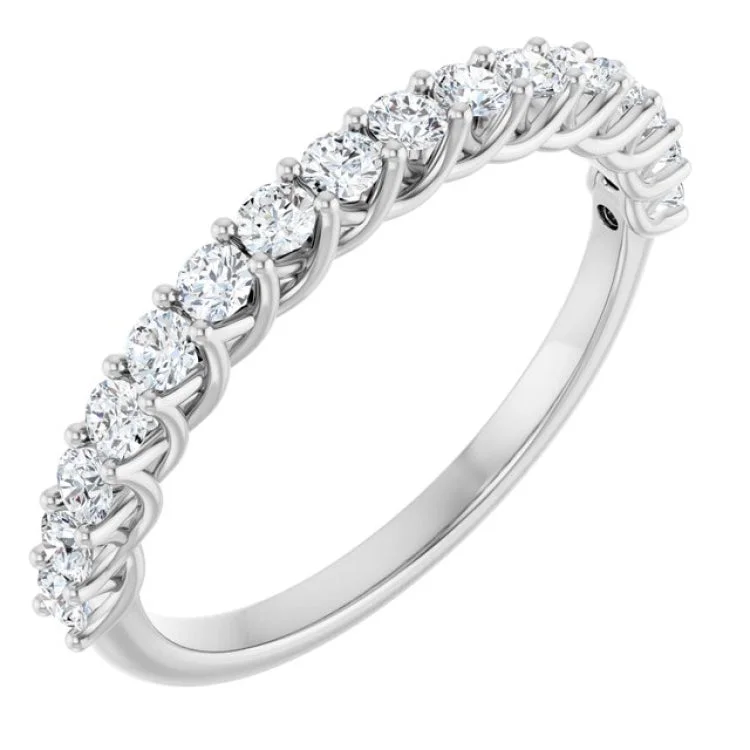 Sparkling Gold Rings For Engagement Gifts-14K White 1/2 CTW Lab-Grown Diamond Anniversary Band