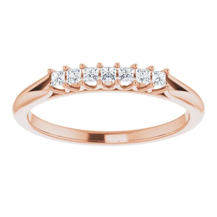 Custom Ring Designs For Wedding Day-14K Rose 1/6 CTW Natural Diamond Anniversary Band