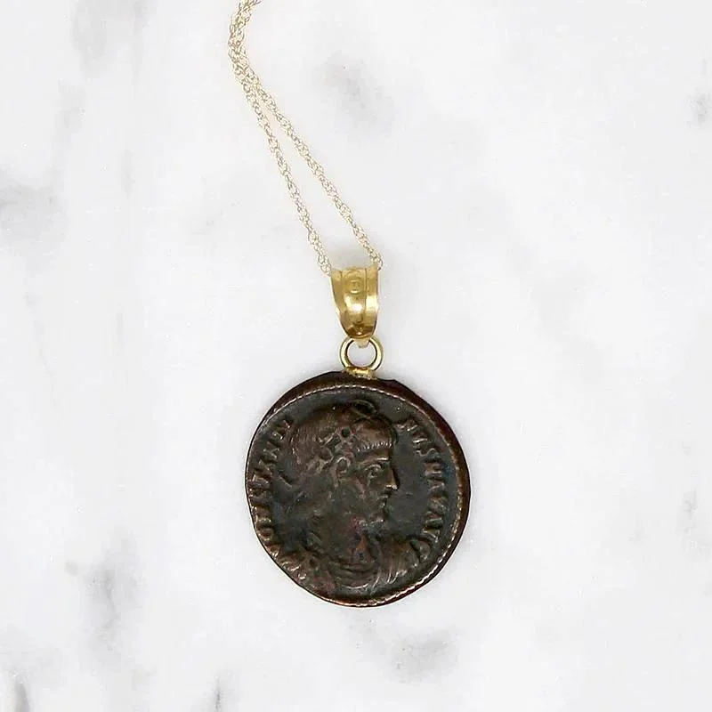 Custom Chain Necklace For Personalized Gifts-"CONSTANTINVS MAX AVG" Ancient Roman Coin Pendant