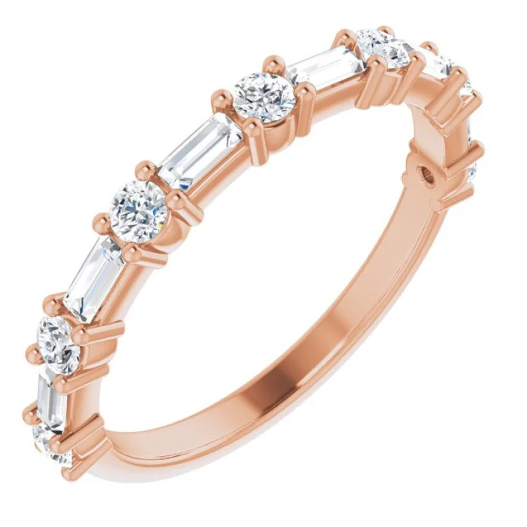 Trendy Engagement Rings With Colored Gemstones-14K Rose 1/3 CTW Natural Diamond Anniversary Band