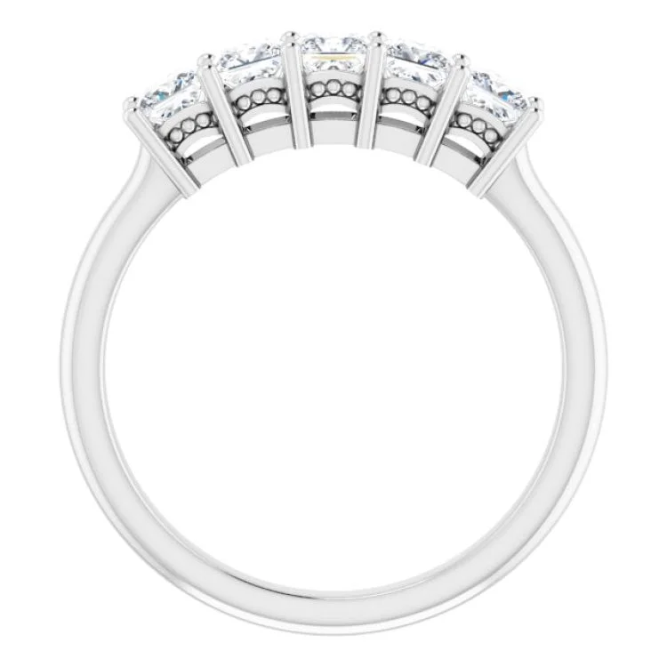 Luxury Diamond Wedding Bands For Couples-Platinum 3/4 CTW Natural Diamond Anniversary Band