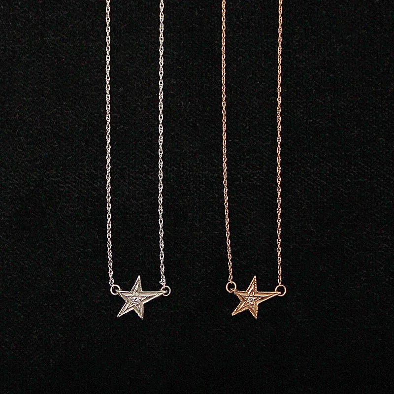 Unique Custom Necklace With Initials-Diamond Star Necklace by 720