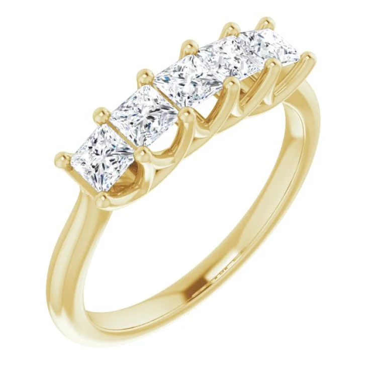 Unique Sapphire Rings For Special Gifts-14K Yellow 3/4 CTW Natural Diamond Anniversary Band