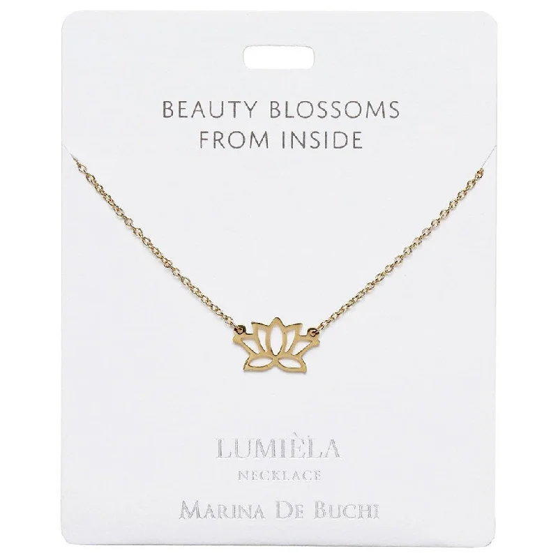 Unique Gemstone Necklace For Special Gifts-Lumiela Necklace: "beauty blossoms from inside" -Lotus